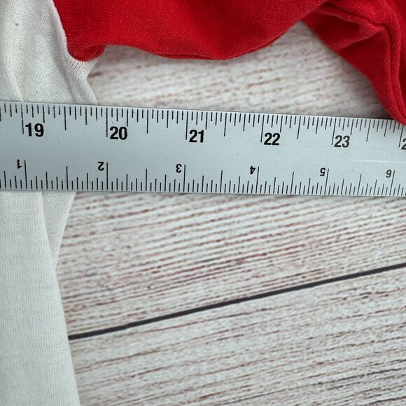 Vintage 80's Walt Disney World Mickey Mouse Raglan T-Shirt Adult Large White/Red - Picture 6 of 7